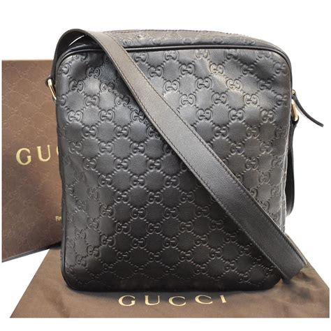 gucci black messenger bag|guccissima messenger bag.